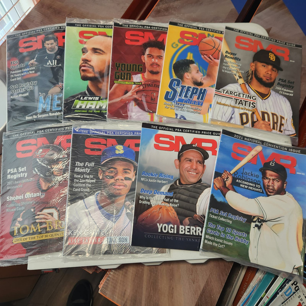 LOT OF 23 NEW PSA & SMR MAGAZINES '21, 22', 23' SEALED IN ORIGINAL PLASTIC -READ